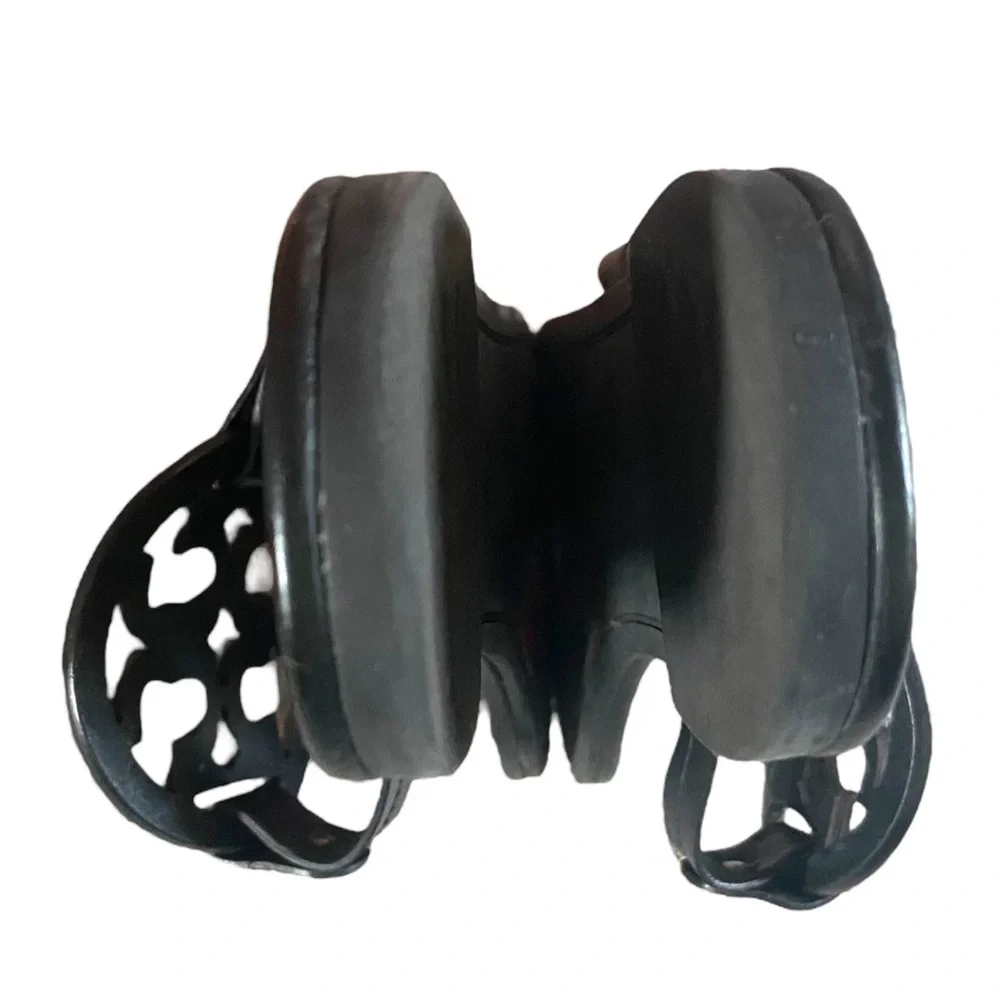 Tory Burch Leather Logo Miller Thong Sandals Sz 9 Black Leather - Picture 3 of 8